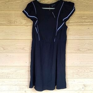 Banana Republic Black Ruffle Sleeve Fit and Flare dress